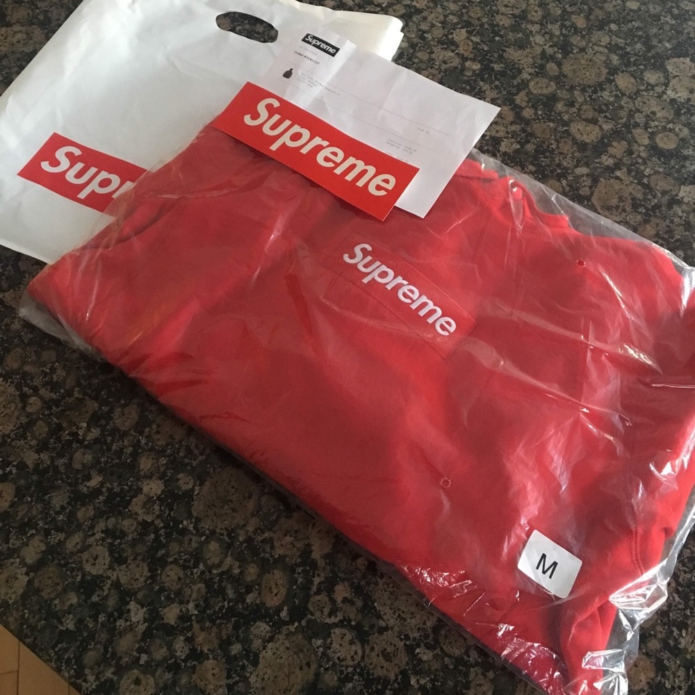 Red Supreme Box Logo Hoodie 2016